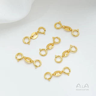 💖ALA เครื่องประดับ DIY💖S925หัวเข็มขัดเงินหัวเข็มขัดสปริงสองหัวสร้อยข้อมือสร้อยคอหัวเข็มขัดสากลอุปกรณ์รักษาสี DIY ทำด้วยมือเครื่องประดับตกแต่ง【ข้อมือ/สร้อยคอ/จี้คอ/จี้ DIY】