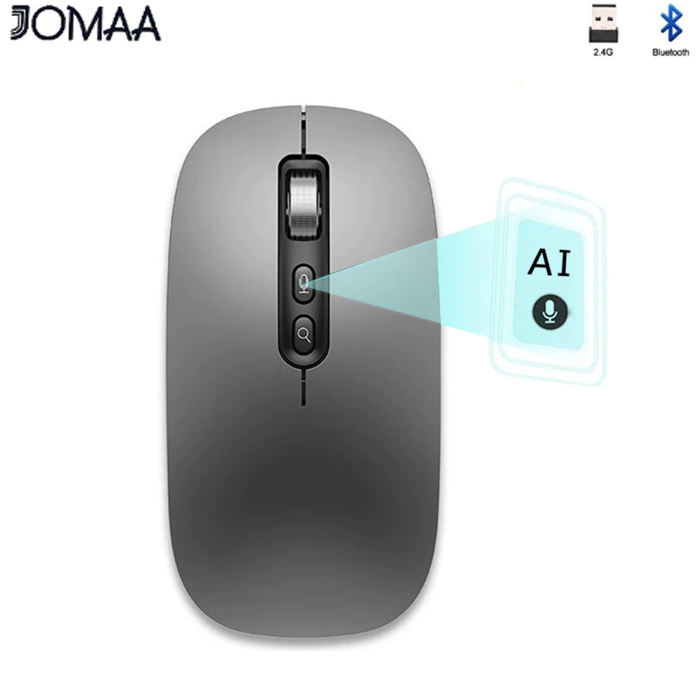 เมาส์ไร้สายพิมพ์ด้วยเสียง Ai 2.4G Bluetooth สำหรับ Windows และแล็ปท็อป