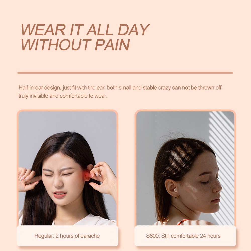 2024 ใหม่ S800 Pro X6 Mini หูฟัง TWS Sleep ที่มองไม่เห็นหูฟังชนิดใส่ในหูบลูทูธ 5.3 เสียงสเตอริโอกีฬาตัดเสียงรบกวนหูฟังไร้สาย