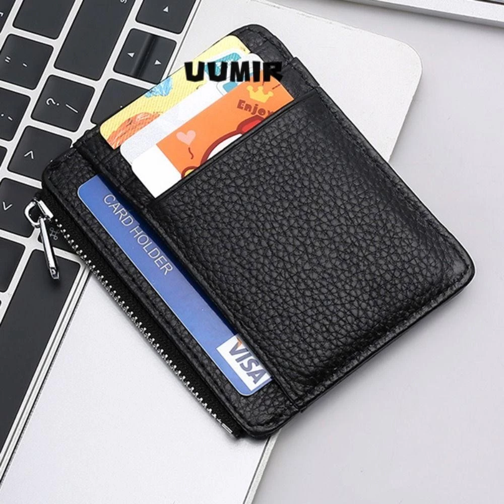 UUMIR การ์ด ,หนังแท้บางเฉียบผู้ถือบัตร,สากลที่เรียบง่ายหลายบัตรสล็อตกระเป๋าหนังผู้ชายผู้หญิง