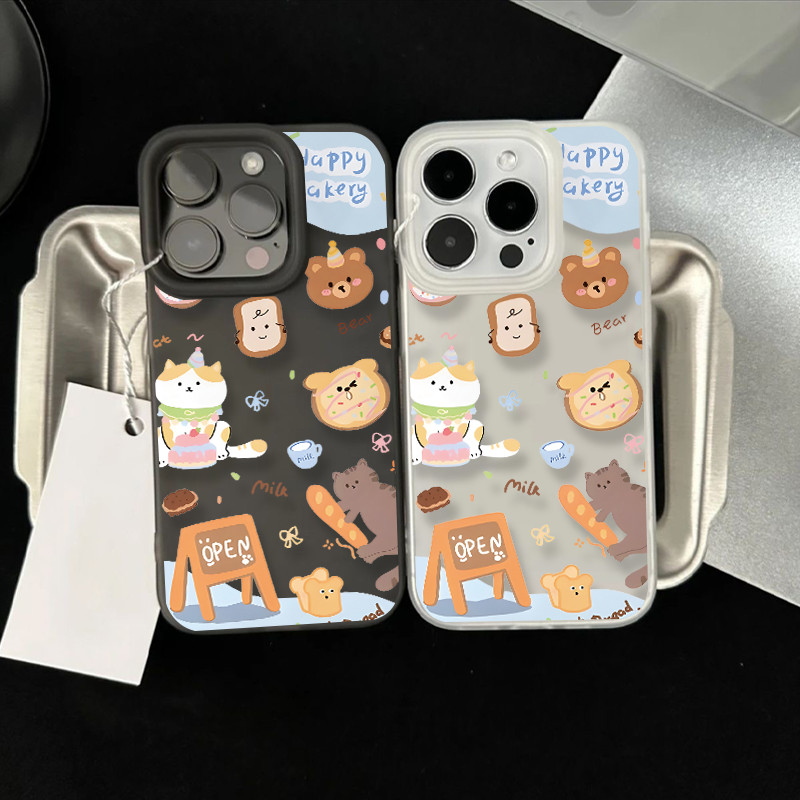 SUN พท์การ์ตูน Matte น้ำแข็งลูกสุนัขน่ารัก ฝาครอบโทรศัพท์นุ่ม Iphone15 14 13 12 11 Pro Max 7 8 Plus X XR Xs Max