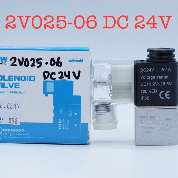 BLW Solenoid วาล์ว 2V025-06 DC 24V 1/8" วาล์วตรงสําหรับนิวเมติก Actuator | 2.048.0287 | 2V025 - 06 D