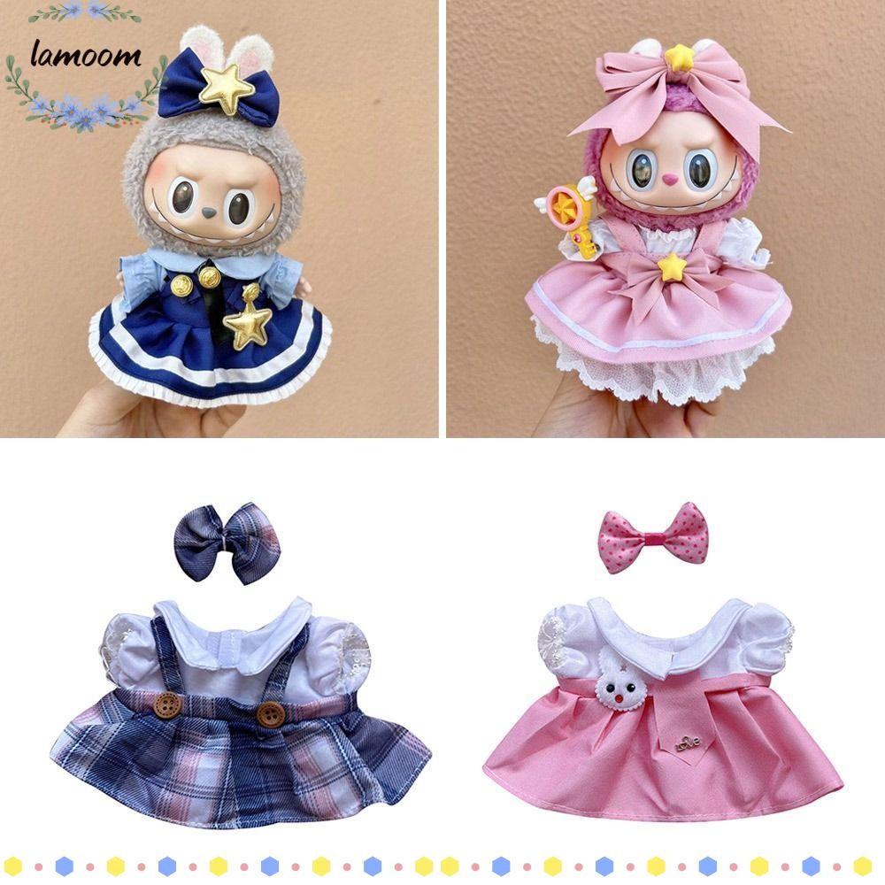 เสื้อผ้าตุ๊กตา LAMOO Labubu, Handmade Bow Sequined Gauze Skirt Doll Accessories, Cos Gift Labubu Time To Chill Filled|เสื้อผ้าตุ๊กตาทํามือ