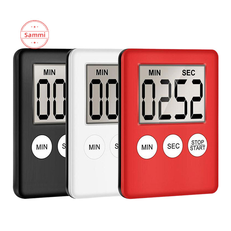 Sammi 1 ชิ้น LCD Digital Kitchen Timer แม่เหล็กทําอาหารนับถอยหลังจับเวลา Clear Loud Alarm Home Kitchen อุปกรณ์ทําอาหาร TH