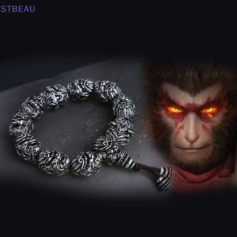 [cxSTBEAU] Creative Black Wukong Brave Troops Myth Bracelet Mens Bracelet Retro Fashion Domineering Monkey King Jewelry MME