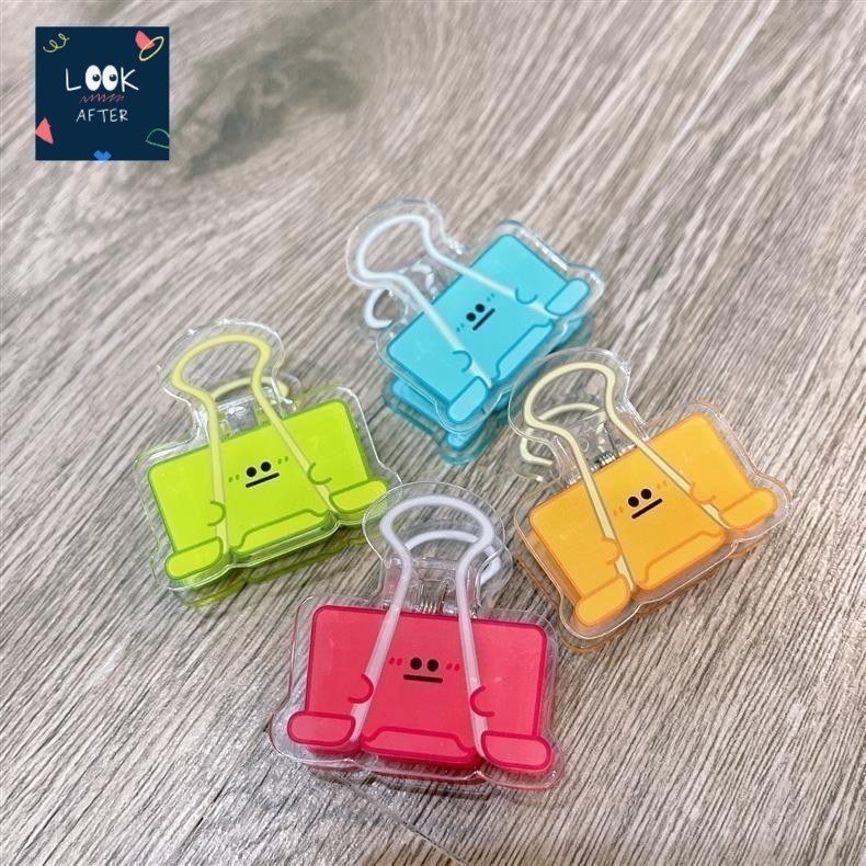 Look After ที่หนีบเอกสาร ที่หนีบกระดาษ การ์ตูนอะคริลิค สีส้ม สีเขียว สีชมพู สีฟ้า ใช้งานง่าย จัดระเบียบได้ดี