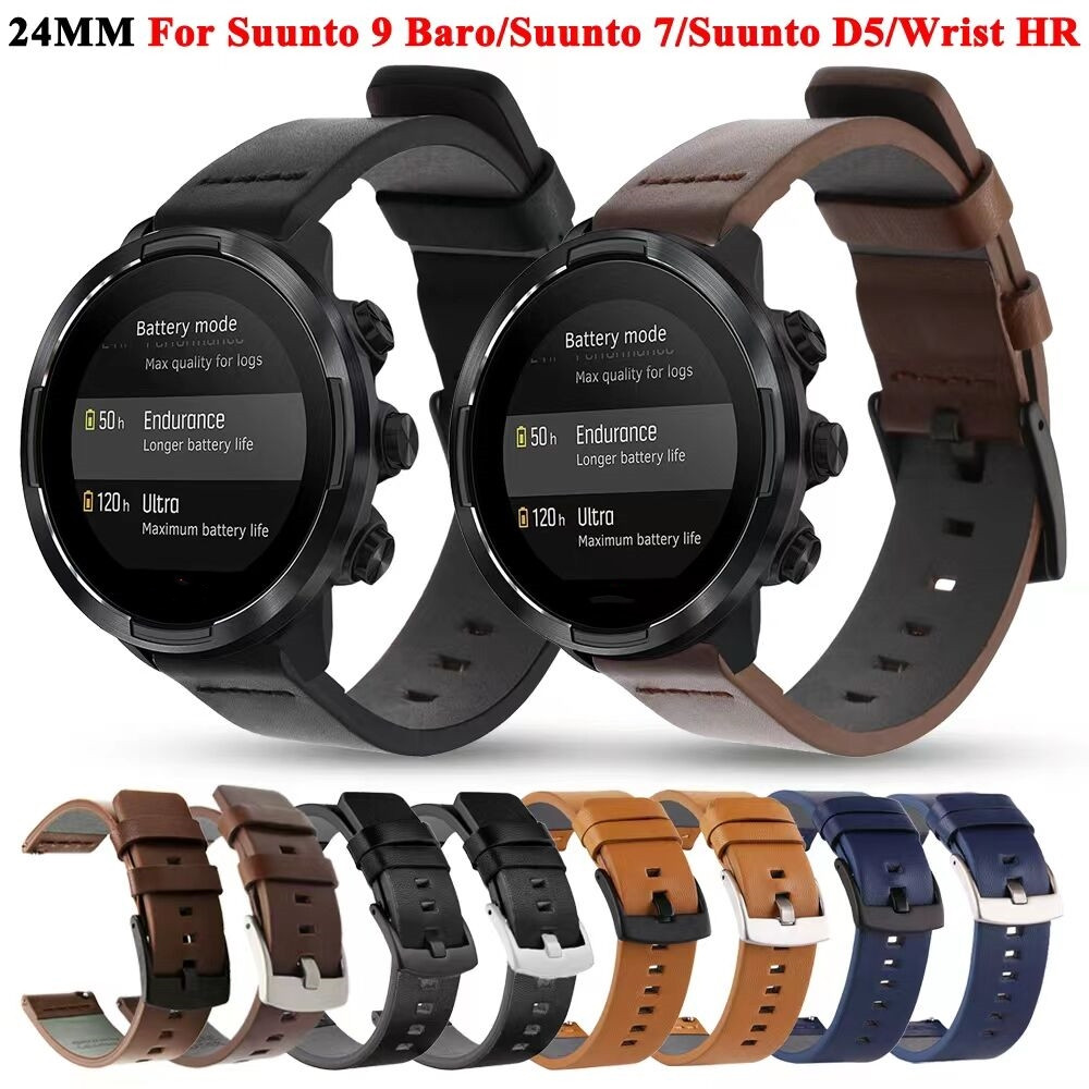 24 มม.สายหนังสําหรับ Suunto 7 / Suunto 9 Baro/Suunto Spartan กีฬานาฬิกาข้อมือ HR / Suunto D5 นาฬิกาอุปกรณ์เสริม