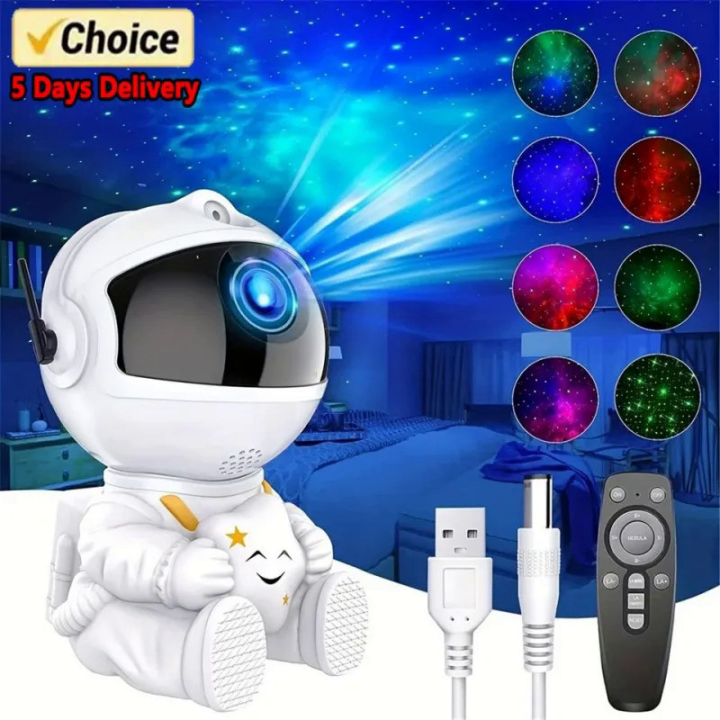 Galaxy Star Astronaut Projector LED Night Light Starry Sky Porjectors Lamp Decoration Bedroom Room D
