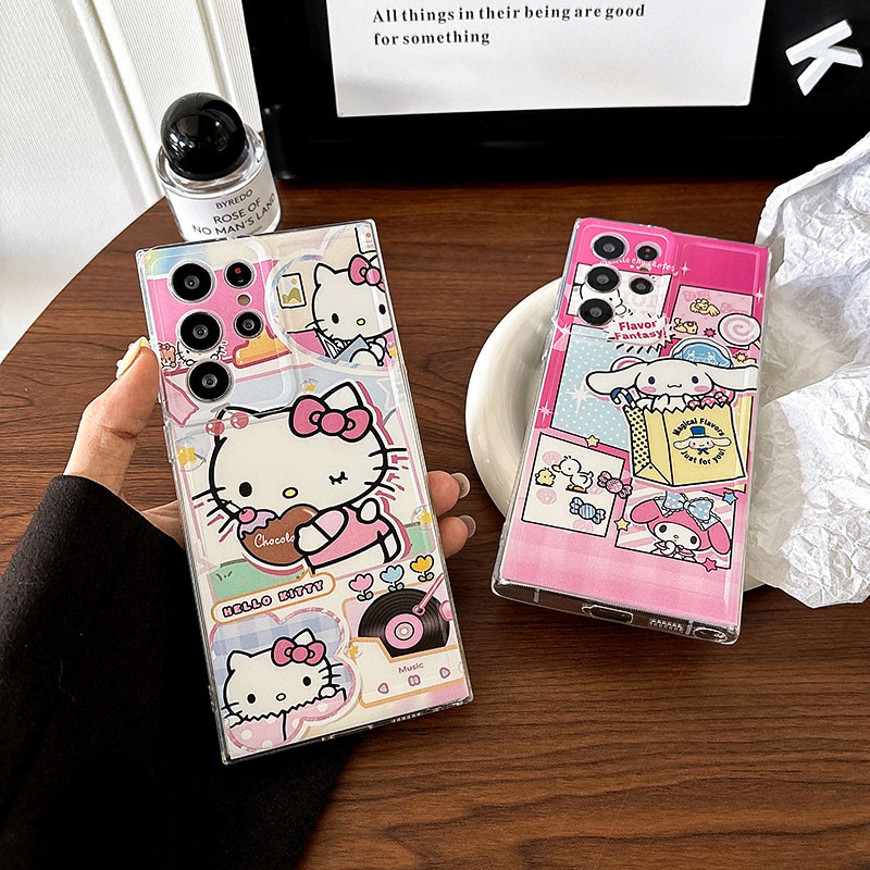 น่ารักการ์ตูน Hello Kitty Cinnamoroll สําหรับ Vivo V30 V29E Y28 V30E Y03 Y18 Y18S V29 Pro S18 Y17s Y20 Y20s Y20i Y12s Y33s Y21 Y21 Y21 Y21 Y22s Y32s Y33s Y22s Y35T Y22s Y32s Y33s Y35T
