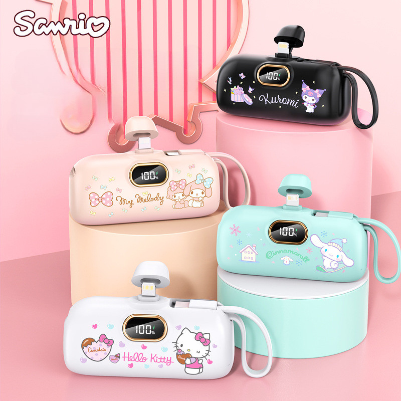 5000mah Sanrio PL-05 Capsule Wireless Power Bank Kuromi Hello Kitty Melody Pompompurin น่ารักมินิแบบ