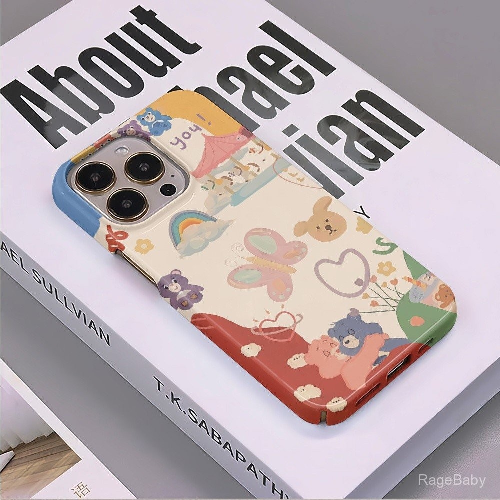 เคสโทรศัพท์มือถือลายสวนสนุกหมีเคสป้องกันสำหรับ iPhone 16 PROMAX 14 XR 14PROMAX XS 14PLUS 14PLUS 14Pro 11PROMAX 12pro 15PLUS 7/8PLUS 12PROMAX กันกระแทกเคสแข็ง15 13PROMAX ป้องกันการตก15Pro FCSS