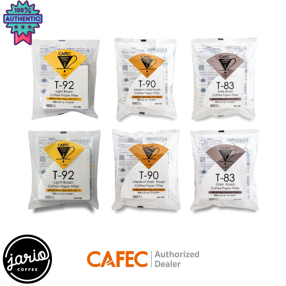 JARIO x CAFEC กระดาษกรองกาแฟ T-Series 100 แผ่น CAFEC T-Series Roasting Level Coffee Paper Filter 100
