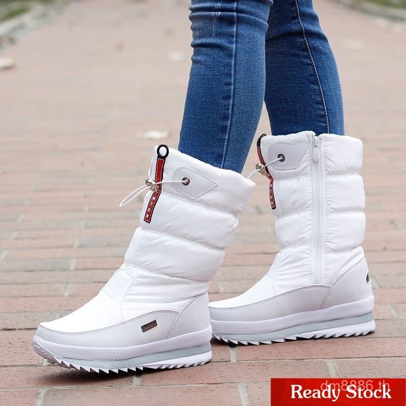 ภาคตะวันออกเฉียงเหนือรองเท้าหิมะฤดูหนาวรองเท้าหิมะแบนภาคตะวันออกเฉียงเหนือที่อบอุ่นแกะกลางหลอดรองเท้าผ้าฝ้ายหนาลื่นรองเท้าหิมะรองเท้าหิมะกันน้ำรองเท้าขนแกะผ้าฝ้ายอบอุ