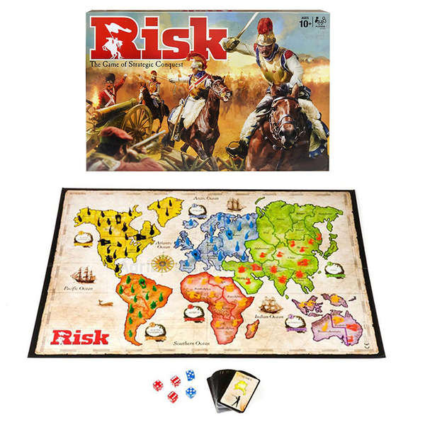 บอร์ดเกม เวอร์ชันภาษาอังกฤษของเกมกระดาน RISK เกมกระดานสงครามสงครามกระดานสปอต