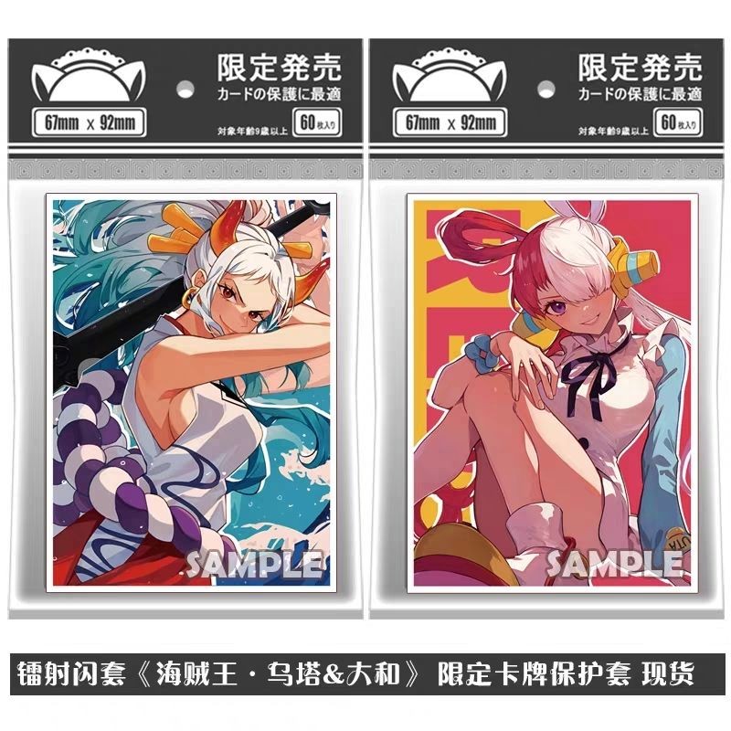 Pokémon Card Sleeves สําหรับ One Piece Yamato และ Uta Laser Holo Cards - PTCG Board Game Sleeves 67x