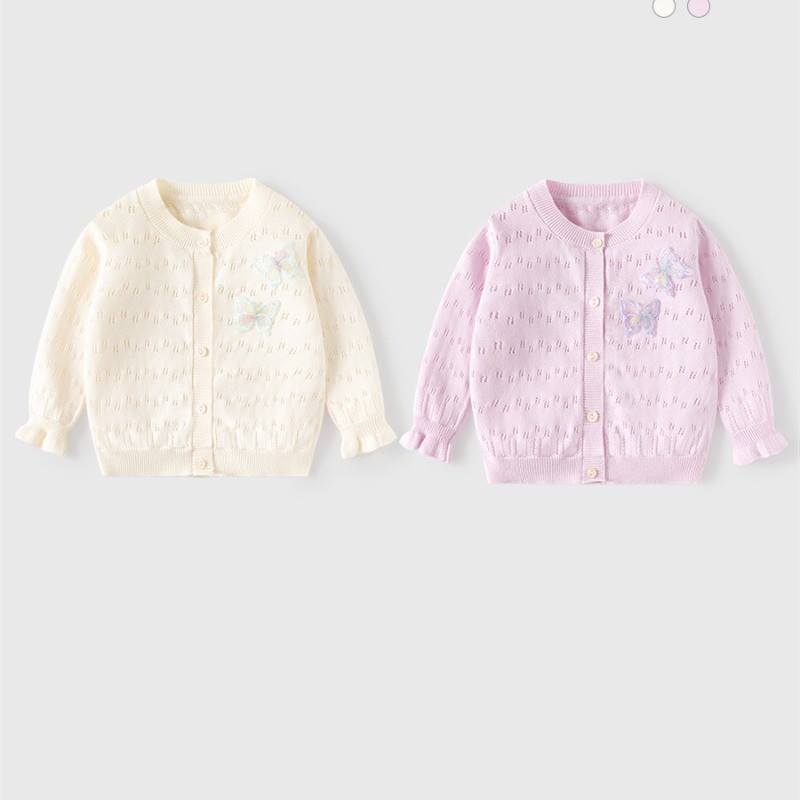 เด็กแขนยาวด้านบนผ้าฝ้าย 100% น่ารักผีเสื้อเจ้าหญิงเสื้อกันหนาวเด็กสาวเสื้อผ้าฤดูใบไม้ผลิฤดูใบไม้ร่วง