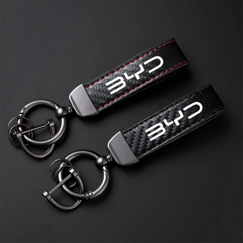 Car Keychain Keyring Carbon Fiber For BYD Tang F3 E6 Atto 3 Yuan Plus Song Max F0 G3 I3 Ea1 Dmi F3 2