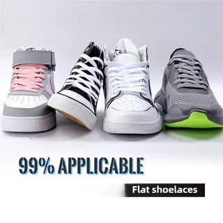 Universal Original สีรองเท้าผ้าใบ Laces แบนสไตล์แบนผ้าใบ Laces กว้าง 8 มม.หลายสีตัวเลือก 1 คู่แพ็ค
