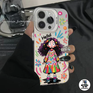 เคสไอโฟน11ซิลิโคนนุ่มเคสโทรศัพท์ Curly Haired Graffiti Girl For IPhone 11 13 12 14 15 11 Pro MAX 7PLUS X XR XS เคสมือถือ