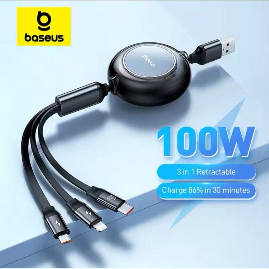 ราคาพิเศษ Baseus สายชาร์จไว 100W 3in1 USB C Cable Fast Charge สายชาร์จ TypeC