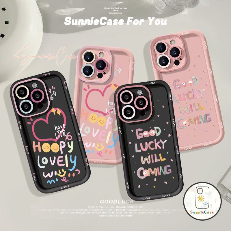 เคส Samsung A50 A04s A11A13 A03s A15 A24 A05 A04 A05s A14A32 A03 A53 A34 A54 A12 A04E ดูเดิล จดหมาย โชคดี ความรักเคส