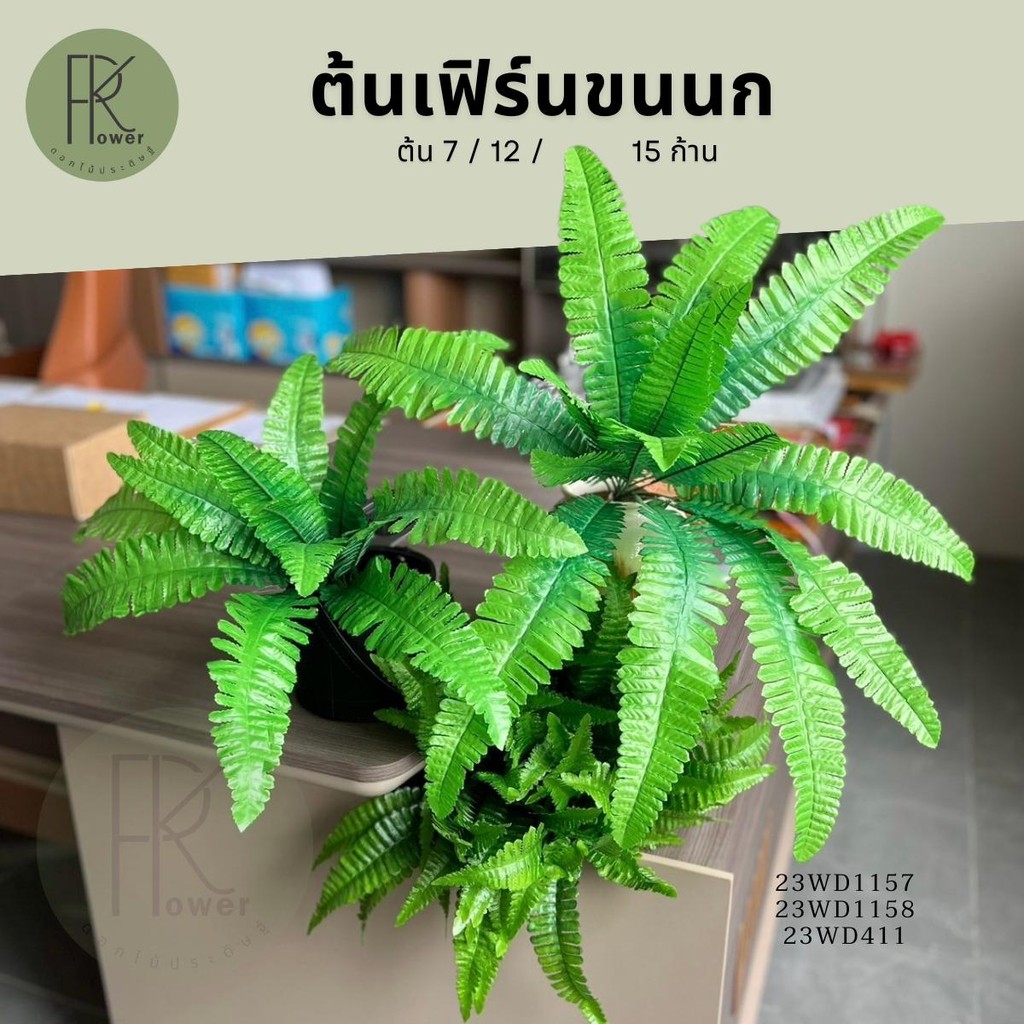 งานเฟิร์นต้น เสมือนจริง ใบไม้ประดิษฐ์
