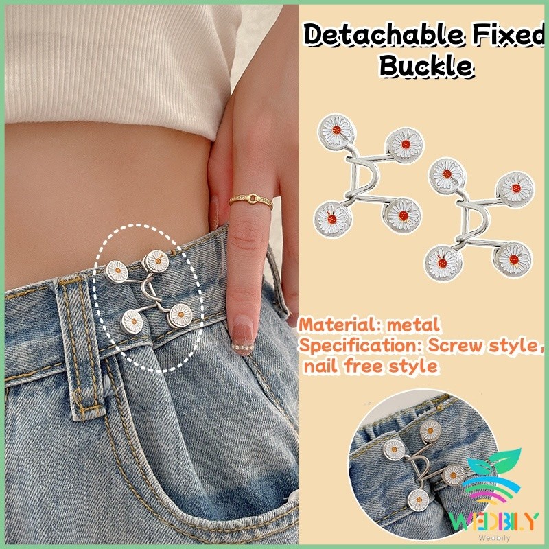 W.B.【มีสินค้าในสต๊อก】 ตะขอกางเกง กระดุม ตะขอกางเกงปรับเอวที่หลวมให้พอดี  jeans buttons