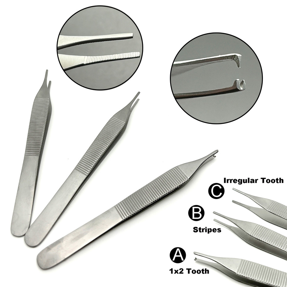 12.5 ซม.ทันตกรรมเนื้อเยื่อ Tweezer ทันตกรรม Forcep สกัด Hemostat 1*2 Tweezer Home Organization Forceps Dressing Forceps
