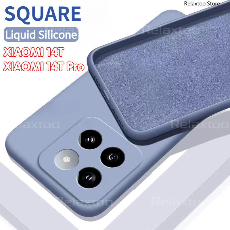 ปลอกสําหรับ Xiaomi 14T 14 T Pro 14TPro 14Pro Xiaomi14TPro Xiaomi14Pro 5G Square Liquid Soft แฟชั่นคู่เคสโทรศัพท์กันกระแทกกันชนกล้องเลนส์ป้องกันปกหลัง