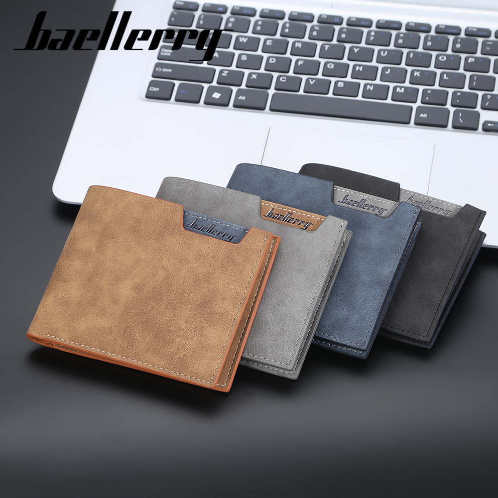 Simple Short Style Mens PU Leather Wallet Multi Card Case Folding Cash Wallet
