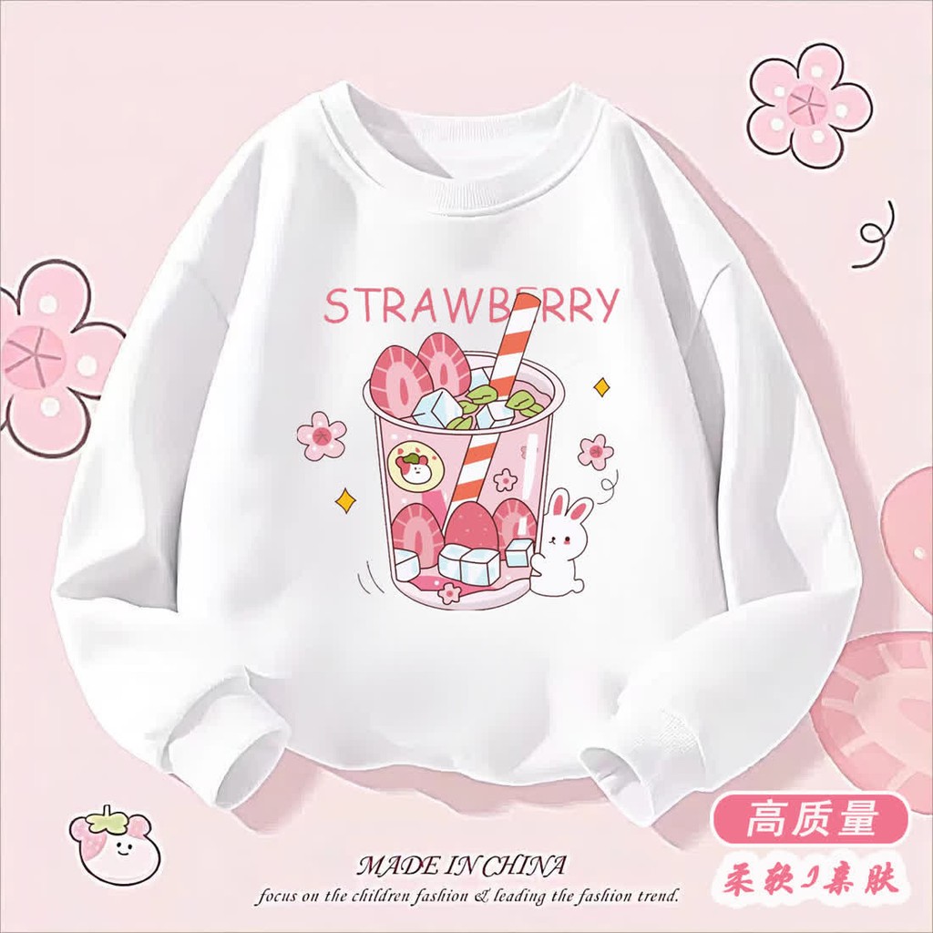 เสื้อสเวตเตอร์เด็กผู้หญิงแบบใหม่ฤดูใบไม้ผลิและฤดูใบไม้ร่วงปี2024เสื้อสเวตเตอร์เด็กผู้หญิงสไตล์ตะวันตกสำหรับเด็กโตเสื้อน่ารักสำหรับเด็ก