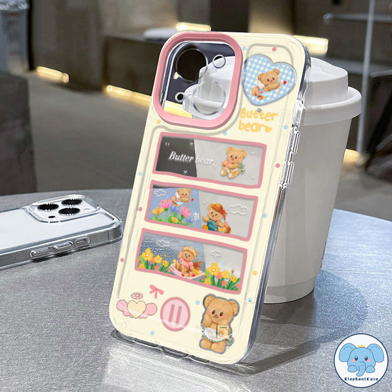 โบว์น่ารักลูกแมว Butter Bear เข้ากันได้เคสไอโฟน 13 11 15 12 14 Pro Max 12 13 14 15 Pro XR X XS Max 6 6s 7 8 Plus SE 2020 - รูปที่ 7