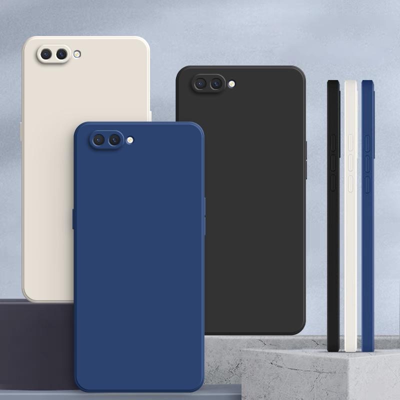 เคส OPPO A3S สีทึบ OPPO A12E A3S เคสซิลิโคนป้องกันการตกสีธรรมดาเรียบง่าย YT