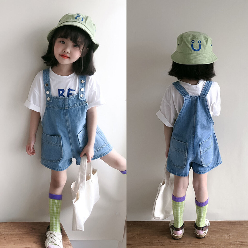 เอี้ยมยีนส์เด็ก kesorn shop รหัส011-18 เอี๊ยมกางเกงยีนส์เด็ก แฟชั่นสไตล์ฤดูร้อน เสื้อผ้าเด็กน่ารักๆ อินเทรนด์สำหรับน้...