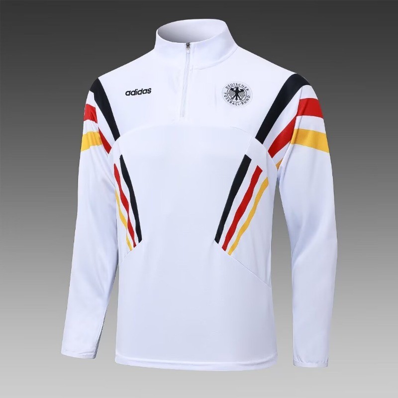 24-25 Half Pull Germany เสื้อแขนยาวสีขาว S-XXL Quick Dry Sports Soccer Top AAA