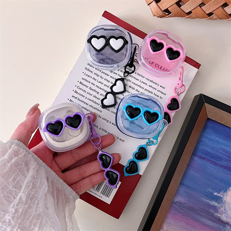 ใช้ได้กับ Baseus Bowie WM01 WM02 เคส Case สําหรับ เคสหูฟัง แว่นกันแดดน่ารัก การไล่ระดับสีอิโมจิ