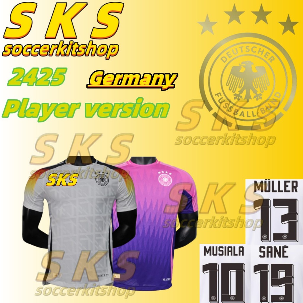 SKS เครื่องเล่นคุณภาพสูง Germany 24-25 Jersey home away third muller sane musla