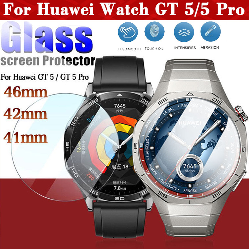 ป้องกันหน้าจอสําหรับนาฬิกา Huawei GT5 Pro 46 มม.42 มม.ป้องกันรอยขีดข่วน HD ฟิล์มแก้วสําหรับ Huawei นาฬิกา GT 4 5 41 มม.46 มม.