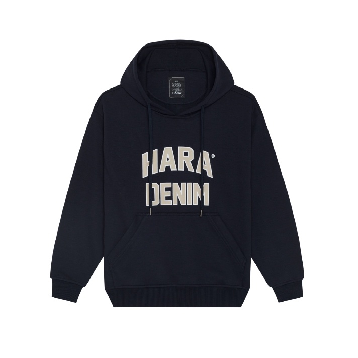 【HOT】Hara เสื้อหนาวสวมหัว สกรีน Hara New Basic สีกรม HMTL-002701 (เลือกไซส์ได้)100%cotton