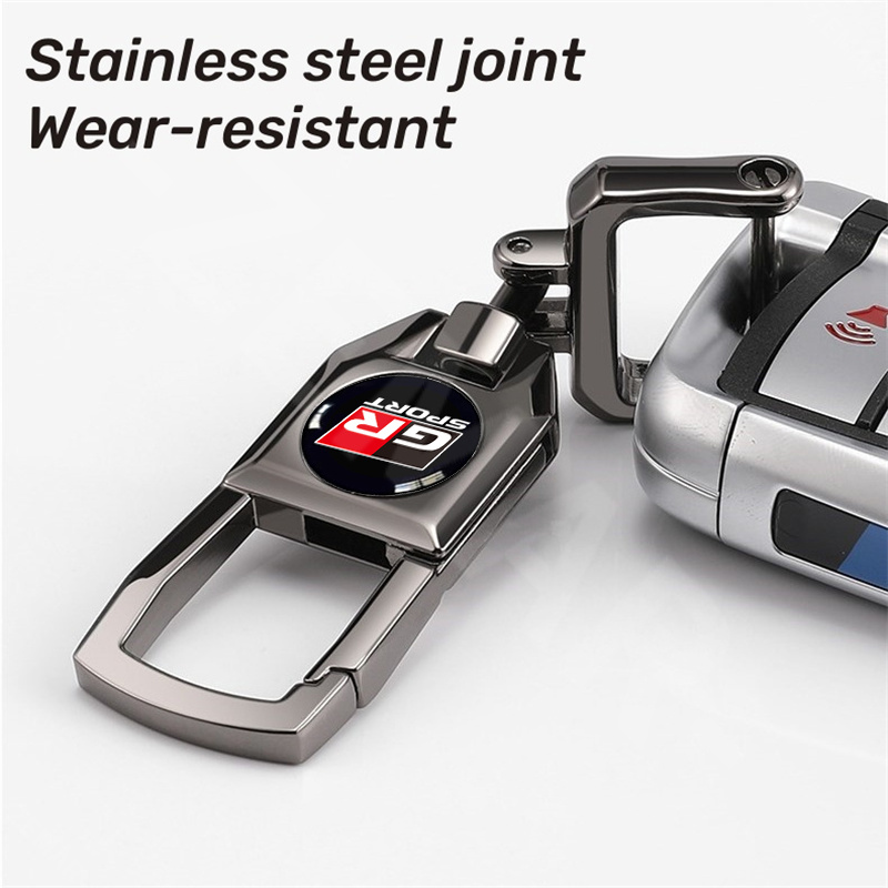 Toyota GR พวงกุญแจรถโลหะสากล 360° ที่วางกุญแจป้องกันการสูญหายแบบหมุนได้ สําหรับ 86 Yaris Corolla Cross Altis Supra CHR Wish bZ4X Vios Sienta Avanza - รูปที่ 2