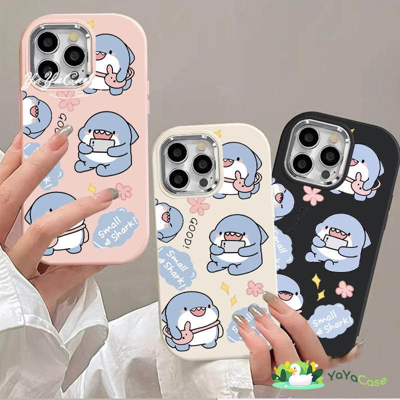สำหรับ iPhone11 16 13 Case FOR เคสไอโฟน14 15 12 PRO MAX 6 7 8 PLUS X XR XS MAX Shark สไตล์ ขั้นสูง Soft สาวอ้วนน้อย เคส