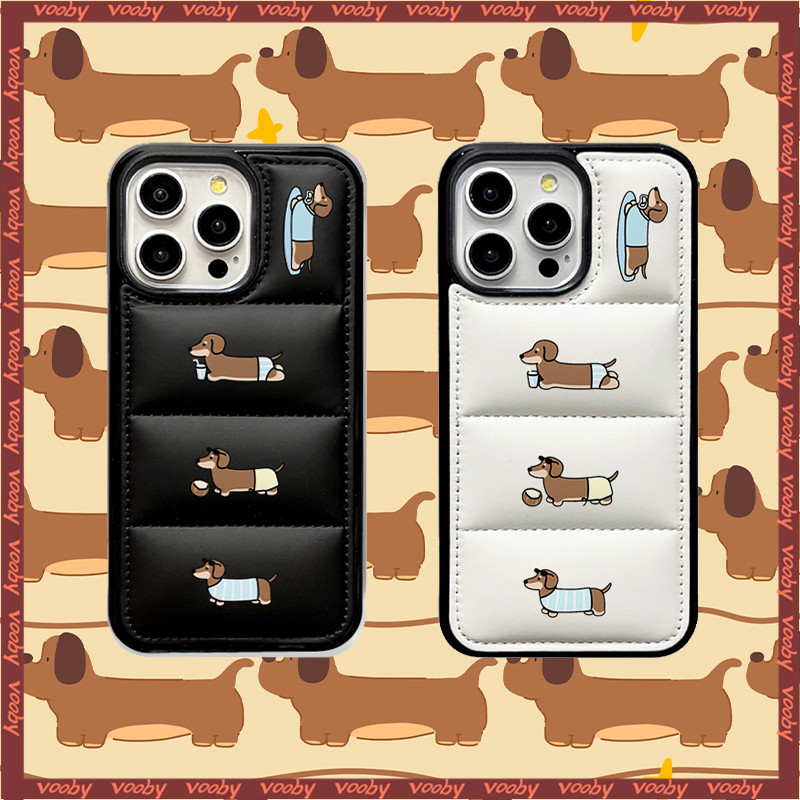 การ์ตูนน่ารัก wiener สุนัขป้าย hard shell Down แจ็คเก็ตเคสโทรศัพท์เหมาะสําหรับ IPhone18Pro 18ProMax 17 AIR 16 16P 16PM 15 15P 15PM 14PM 14P 13 13P 13PM 12 12PM 11 11P 11P 11P 11P 11P 11P 11P 11P 11P 11P 11PM X XR