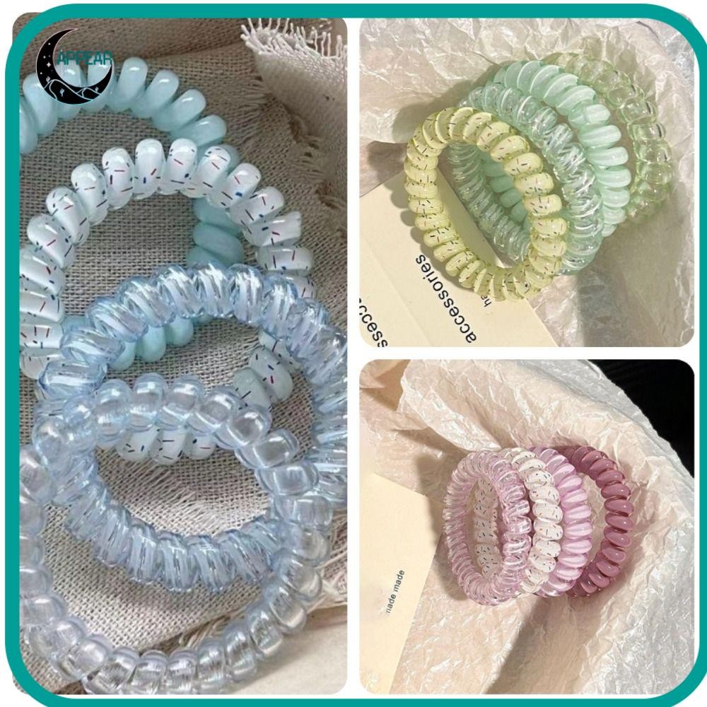 ชื่นชม 4ชิ้นโทรศัพท์ลวดคาดศีรษะ,โดปามีน จุด มิ้นท์มะพร้าวเล็กๆน้อยๆสดเชือกผมชุด,2024ยืดหยุ่นสูงไม่มีปม สไปรา หางม้าสายรัดผู้หญิงสาวอุปกรณ์ผม