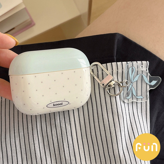 Simple Polka Dots IMD หูฟังไร้สายบลูทูธป้องกันกรณีใช้งานร่วมกับ Airpods 1 2 3 Pro Pro2 พร้อมจี้ Bowknot ป้องกันรอยขีดข่วนชุดหูฟังปลอก