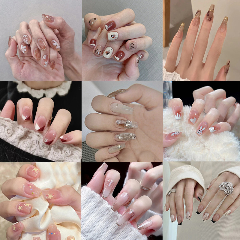 ฤดูหนาวนํามาใช้ใหม่24ชิ้นการ์ตูนกดบนเคล็ดลับเท็จเทียมติดบนเล็บเคล็ดลับศิลปะ