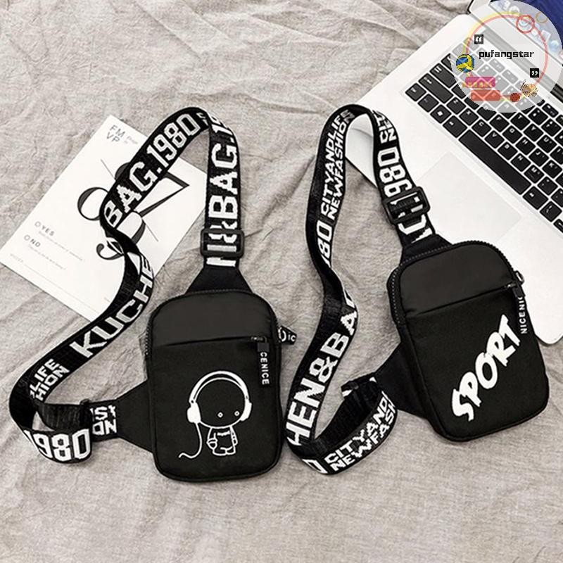 Pufangstar กระเป๋าสะพายชายแนวโน้มกันน้ําขนาดเล็กกระเป๋า Messenger Square Crossbody กระเป๋าสําหรับชาย Sacoche Homme TH