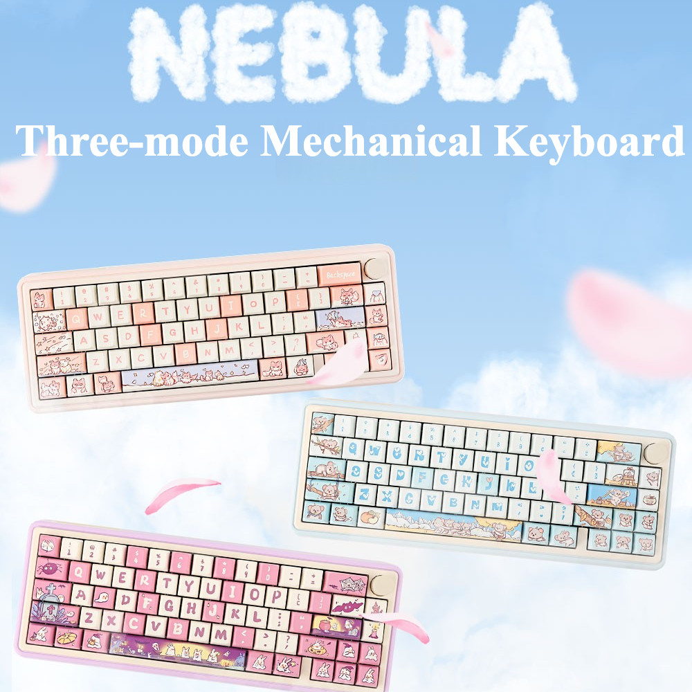 2024 ใหม่!!!Cidoo ABM067 NEBULA คีย์บอร์ดแบบกลไกสามโหมดบลูทูธ 2.4g ไร้สายผ่านชุดที่กําหนดเอง 65 พร้อมคอลัมน์สาว RGB แบบถอดเปลี่ยนได้