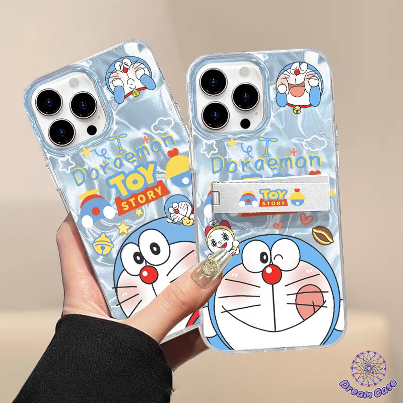 การ์ตูนตลกโดราเอมอนคลื่นน้ำคู่รักนุ่ม เคส IPhone 15 11 13 16 12 14 Pro Max 7Plus XR X XS Max 14 6s 15 8 16 Plus SE 2020