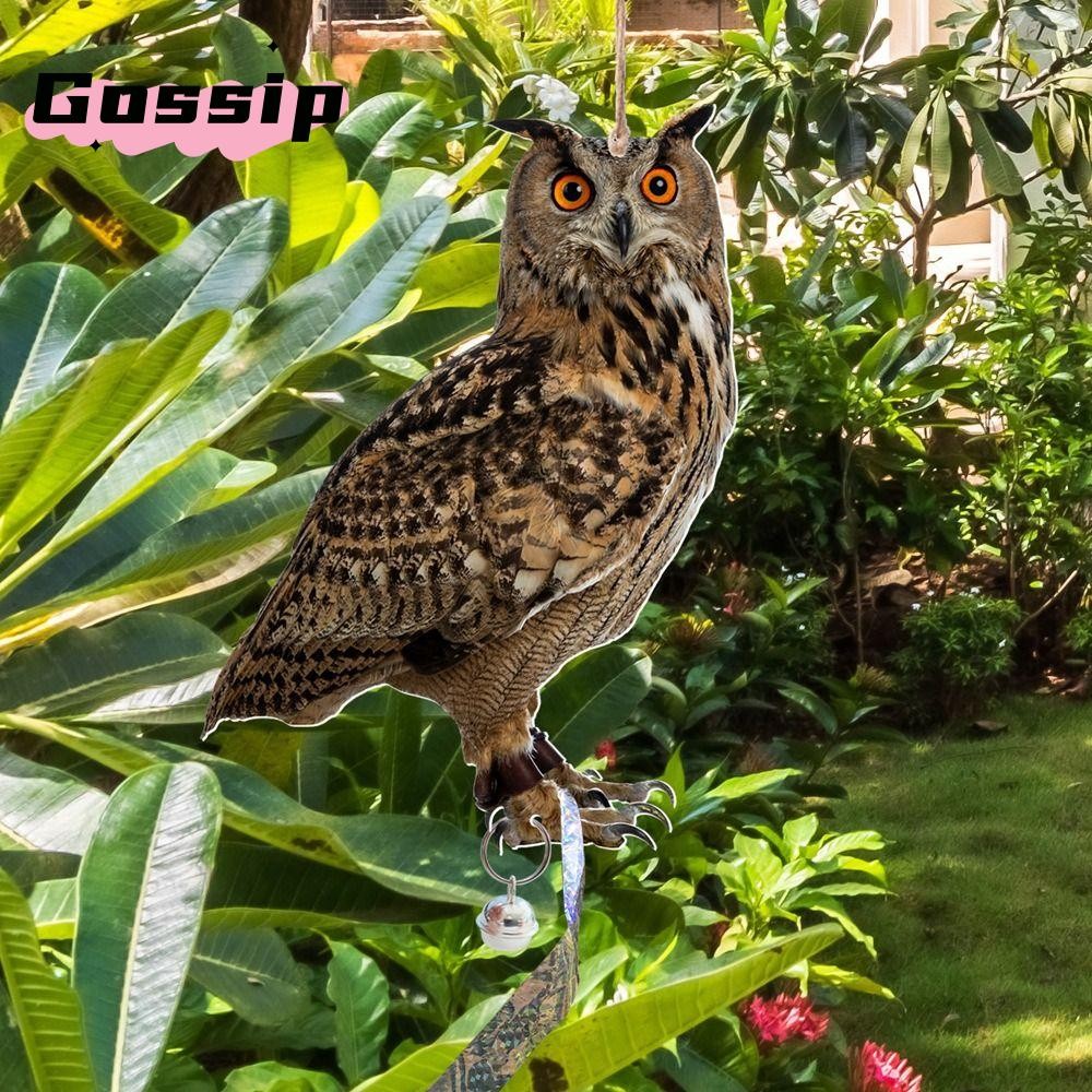 Gossip Bird Repellent Scare อุปกรณ์, ตกแต่งกันน้ํา Wind Chime ไล่นกปลอม, จี้แขวนกระดิ่งนกฮูกหุ่นไล่กา Bird Repeller Courtyard