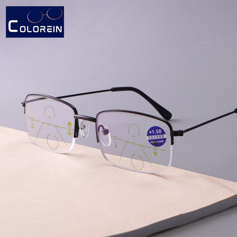 Colorein Progressive Glasses for Men Blue Light Protection Reading Glasses สําหรับทั้งใกล้และไกลแว่น